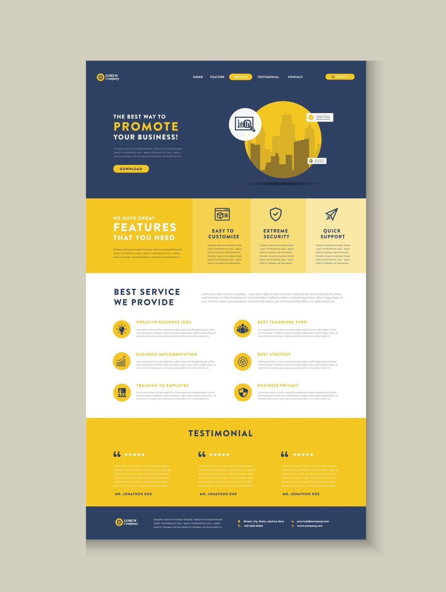 Business website landing page or App landing page or  user interface Wire Frame Design