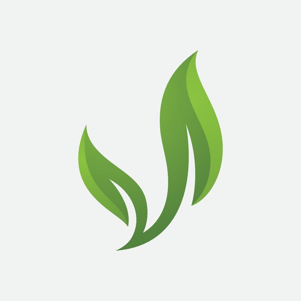 logotipo de icono de vector de elemento ecológico de hoja verde