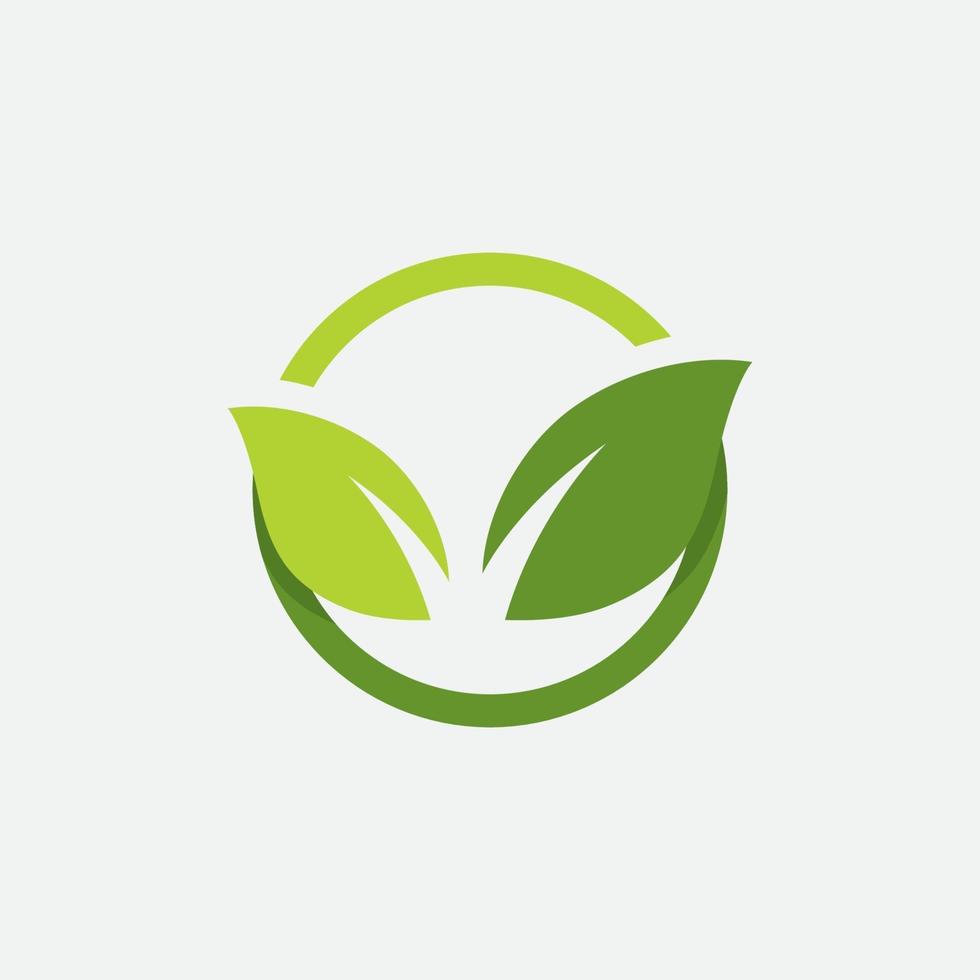 Green leaf ecological element vector icon logo