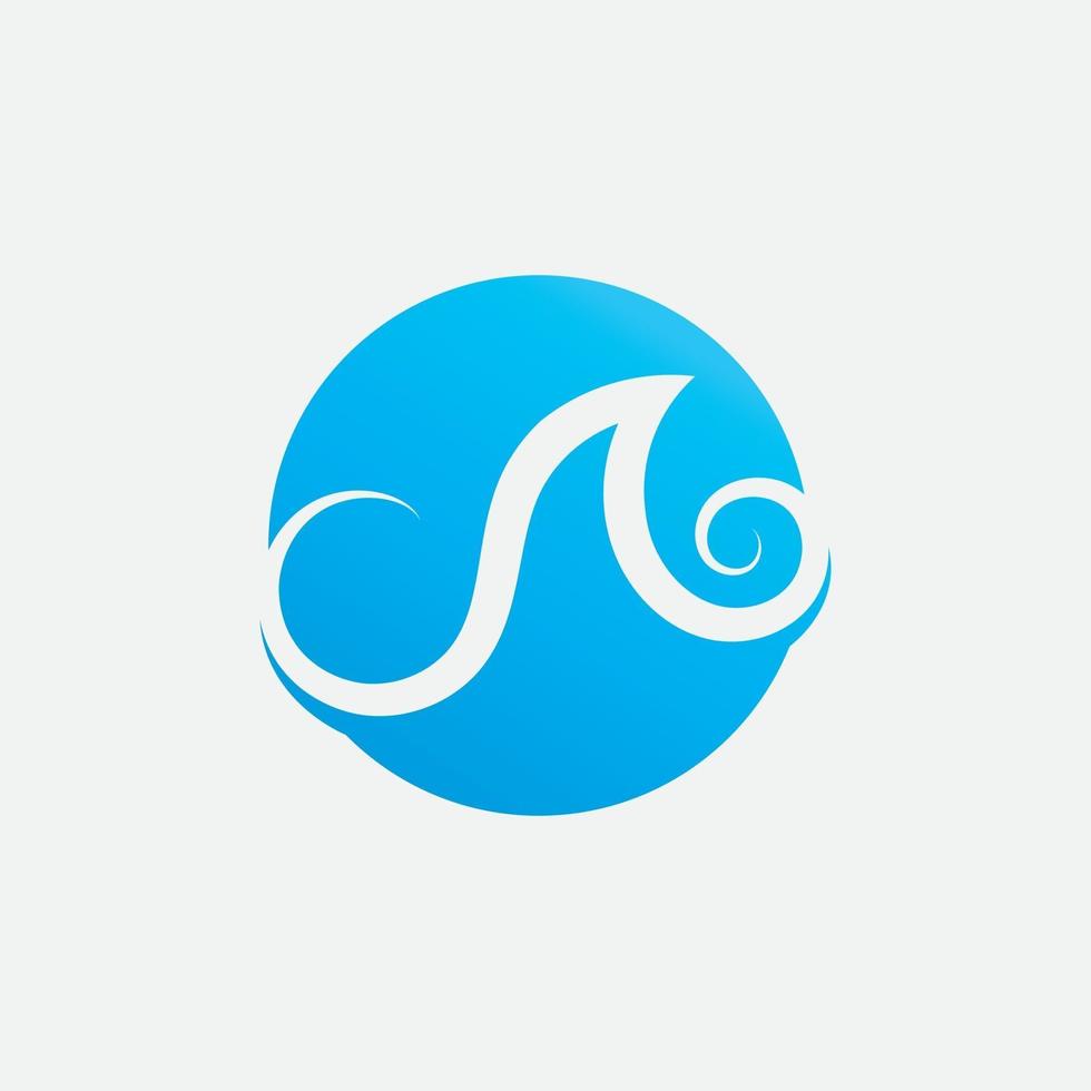 Water wave Logo design vector Template