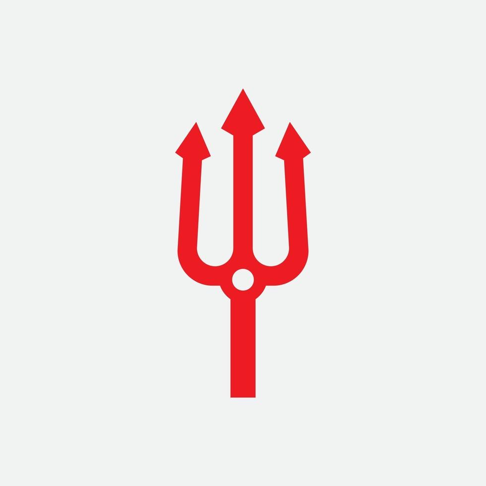 Red Trident logo icon design template vector
