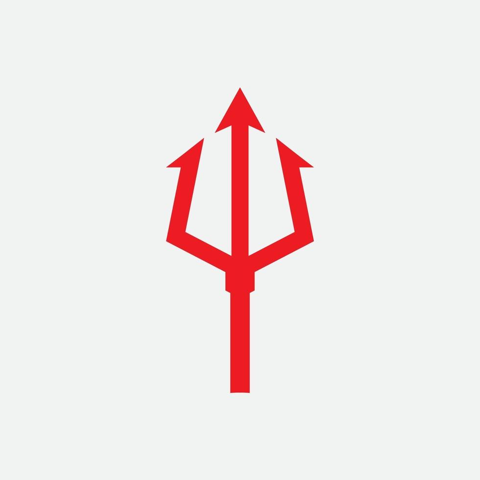 Red Trident logo icon design template vector
