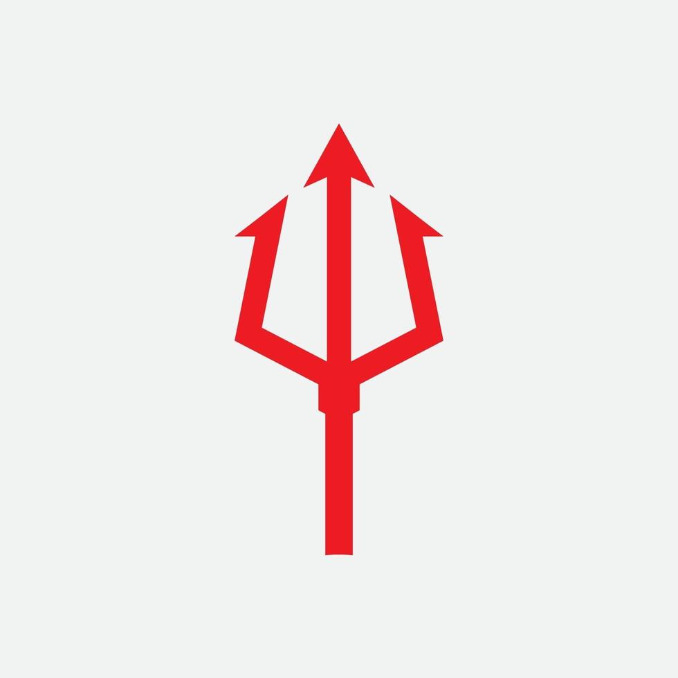 Red Trident logo icon design template vector