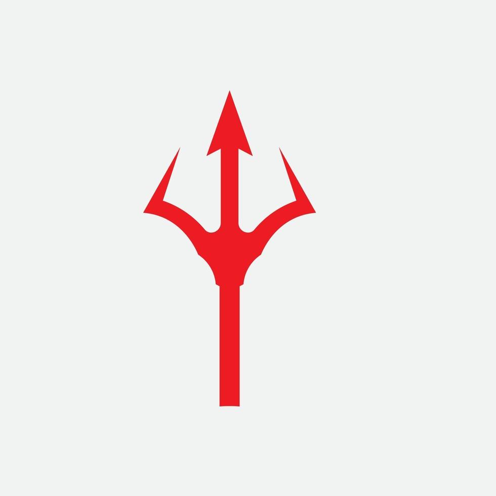 plantilla de diseño de icono de logotipo de tridente rojo vector