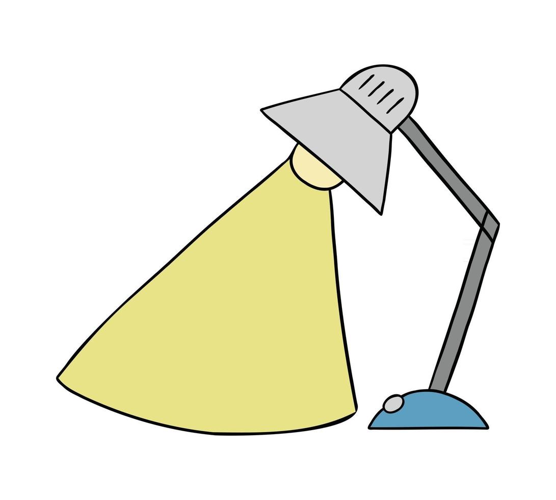 Cartoon Vector Illustration Of Table Lamp And Light