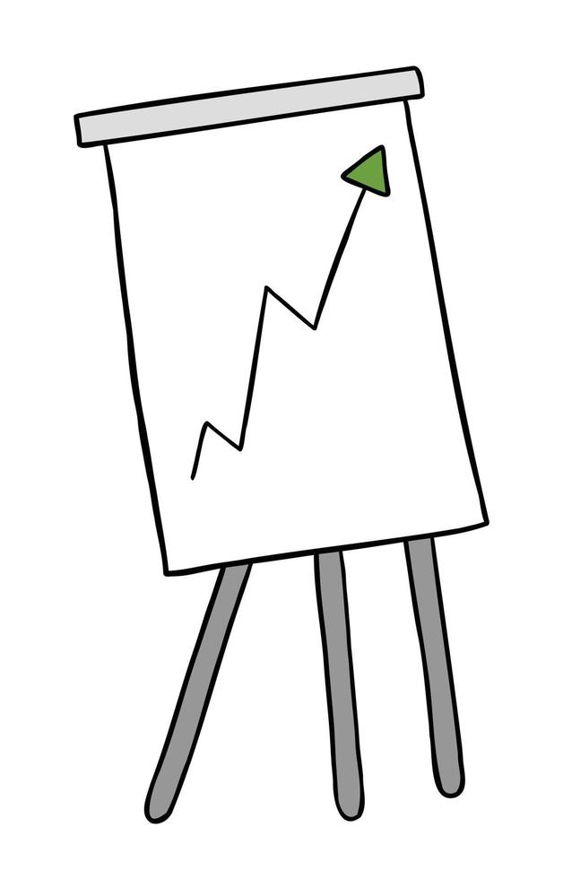 Ilustración de vector de dibujos animados de gráfico de gráfico de ventas de pie con flecha hacia arriba