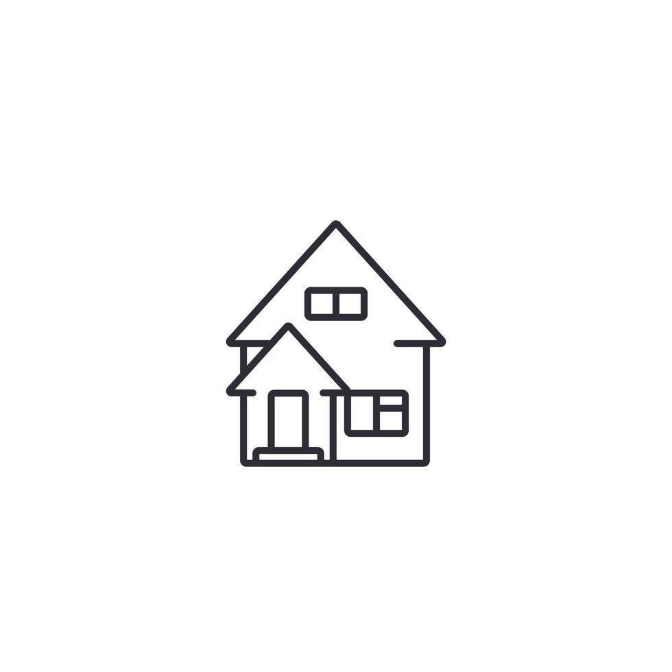 icono de línea de casa residencial vector