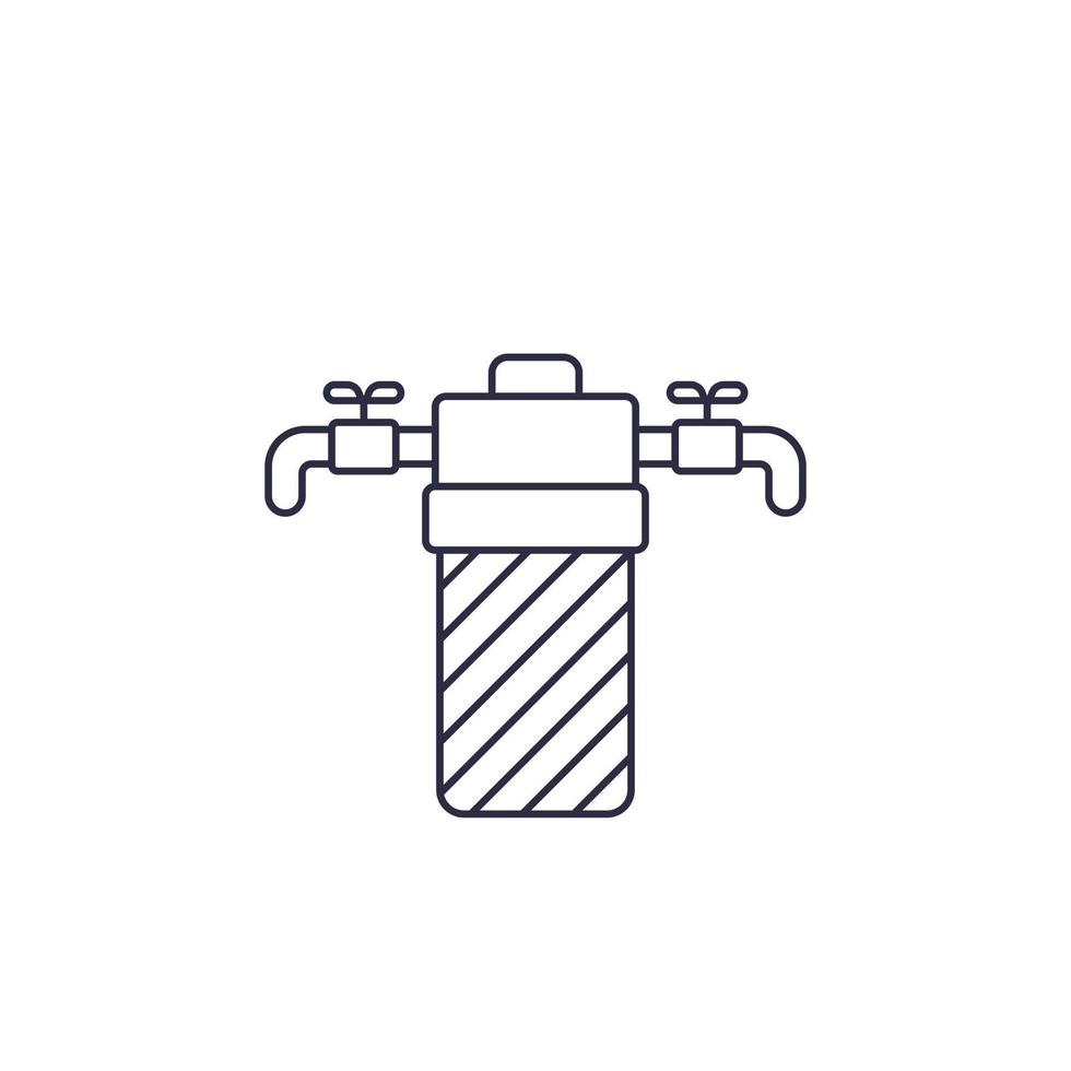 water filter filtration system line icon vector