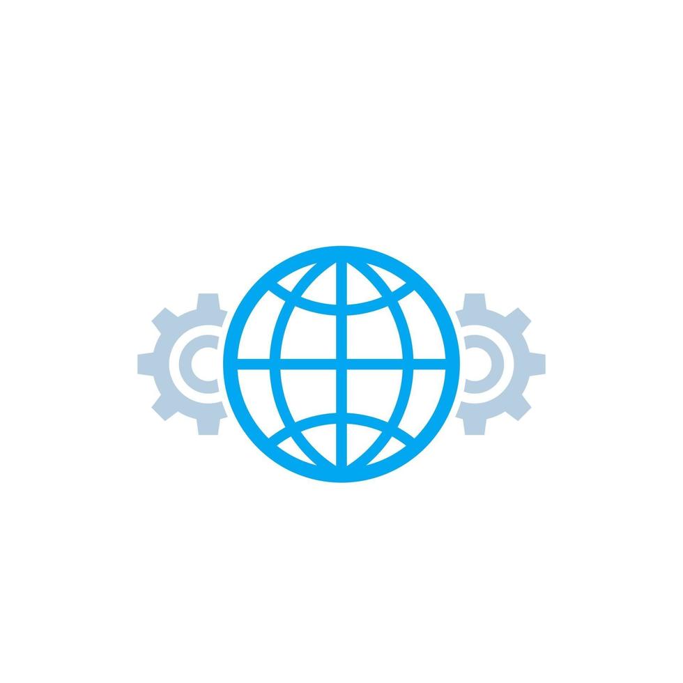 Global settings icon isolated on white vector
