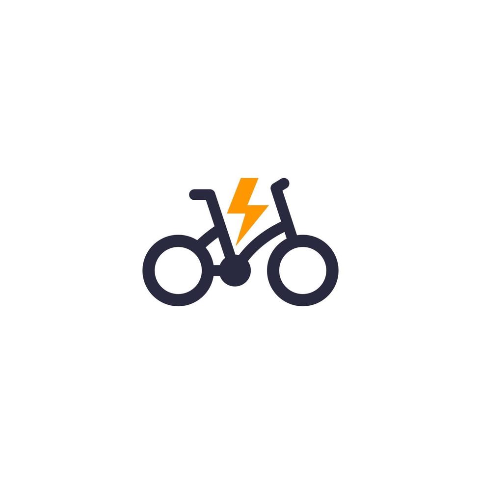 Electric bike bicycle vector icon or logo