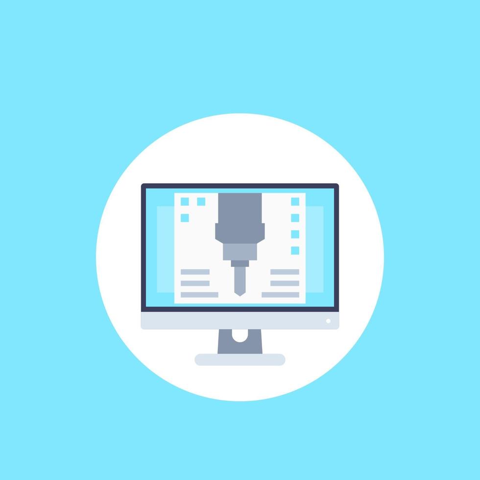 cnc computer numerical control vector illustration