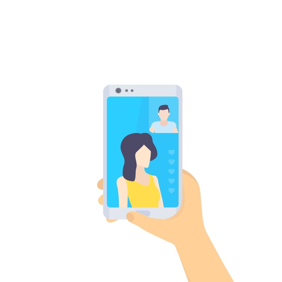 Video call flat style vector