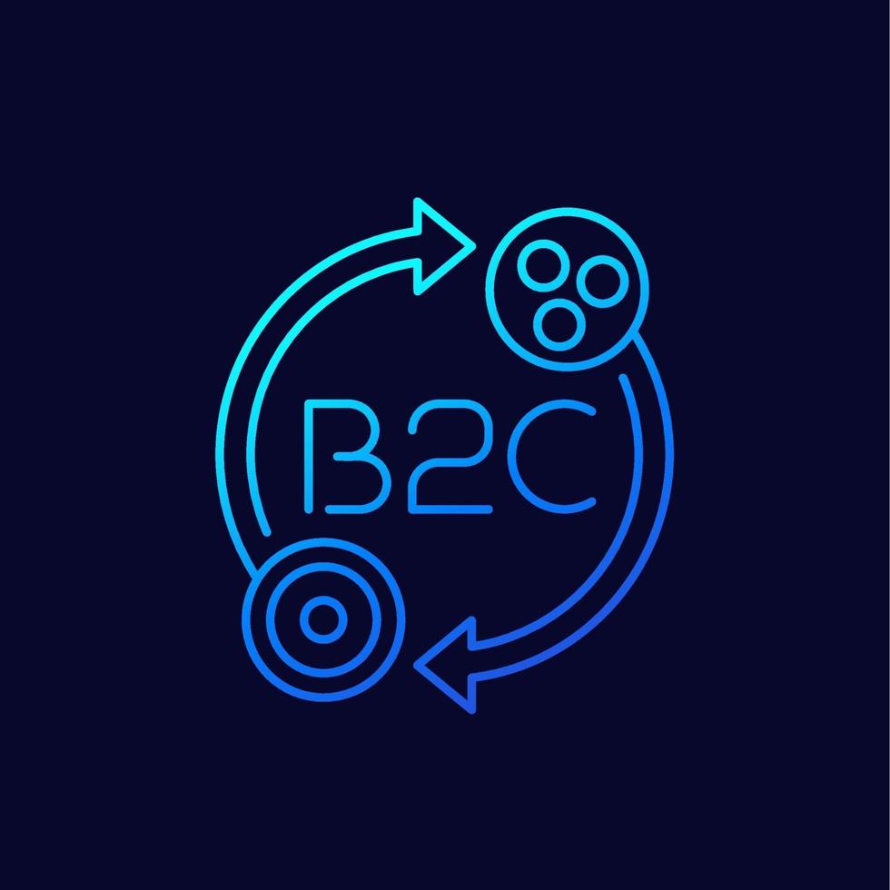 b2c line icon vector