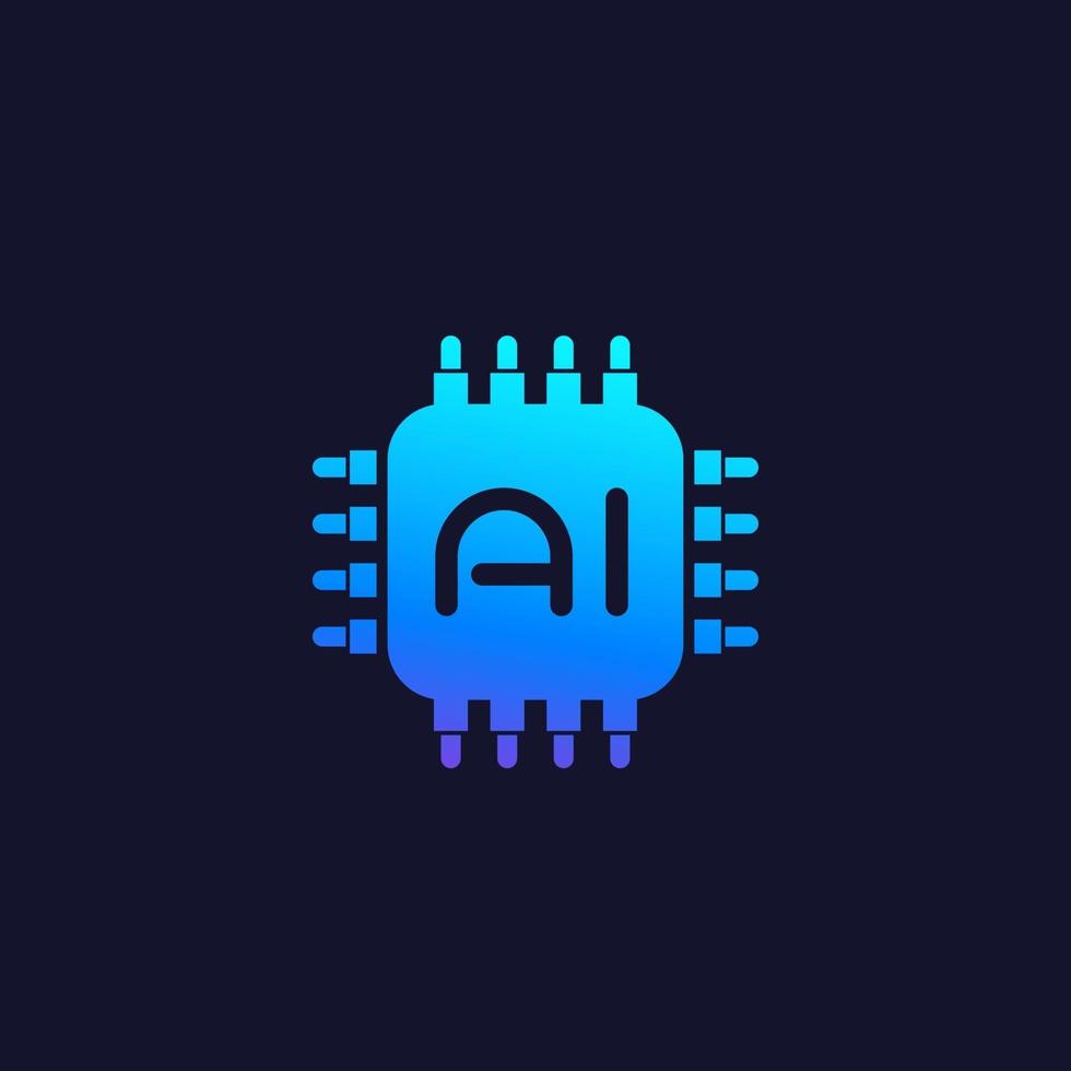 AI chipset artificial intelligence technology vector