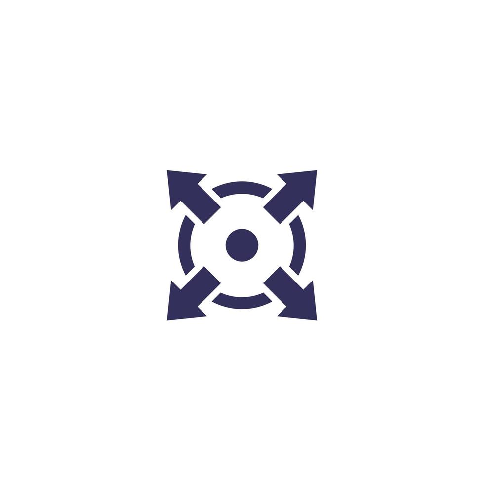 expand or extend vector icon on white