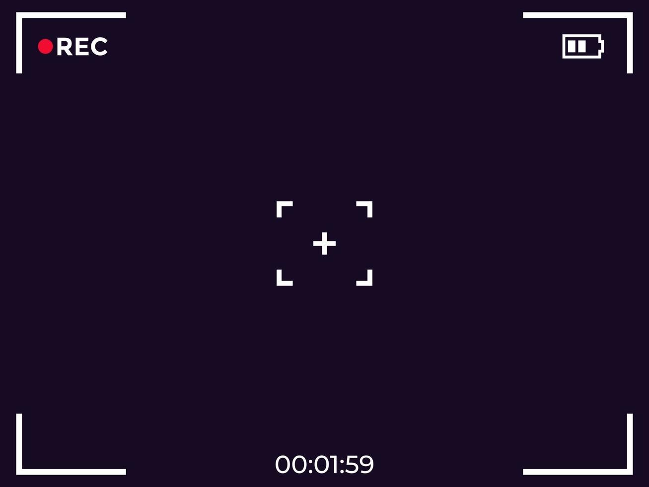 Camera video recording screen vector