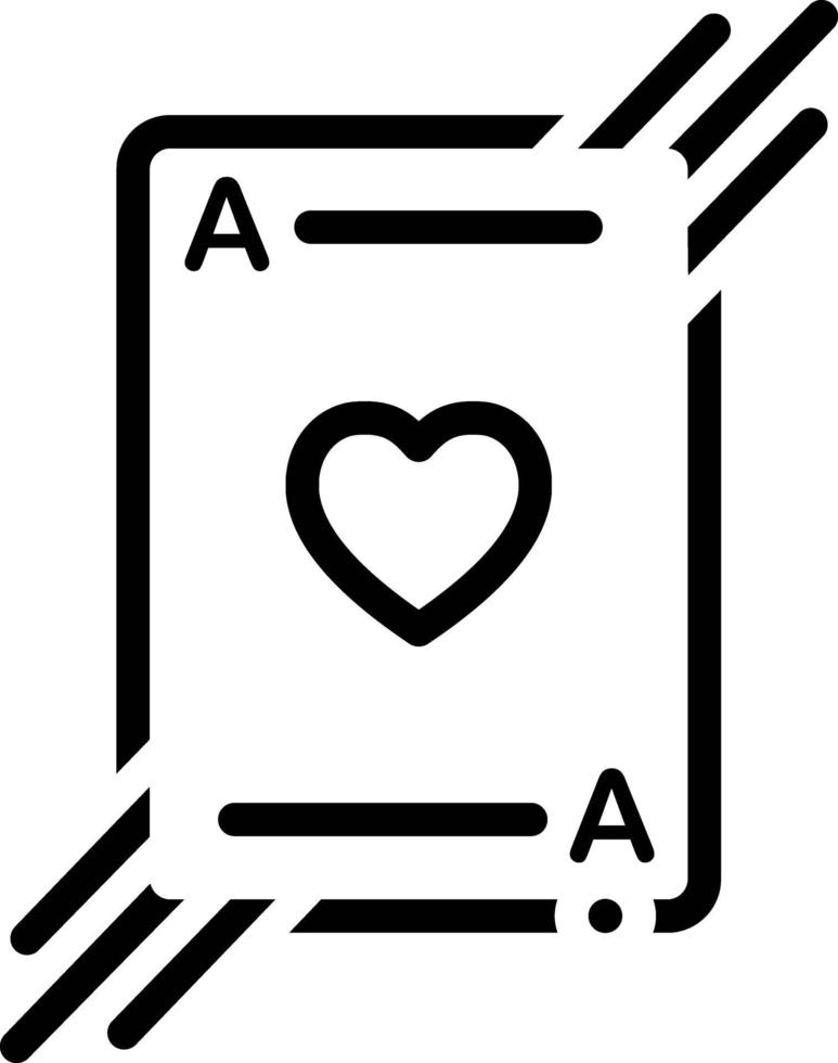 icono de línea para jugar a las cartas vector