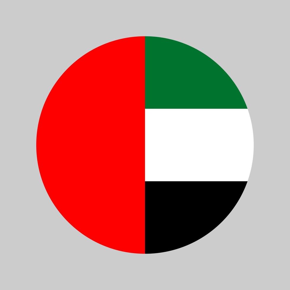 The rounded icon of the flag of the United Arab Emirates Vector isolate for banner or print or illustration