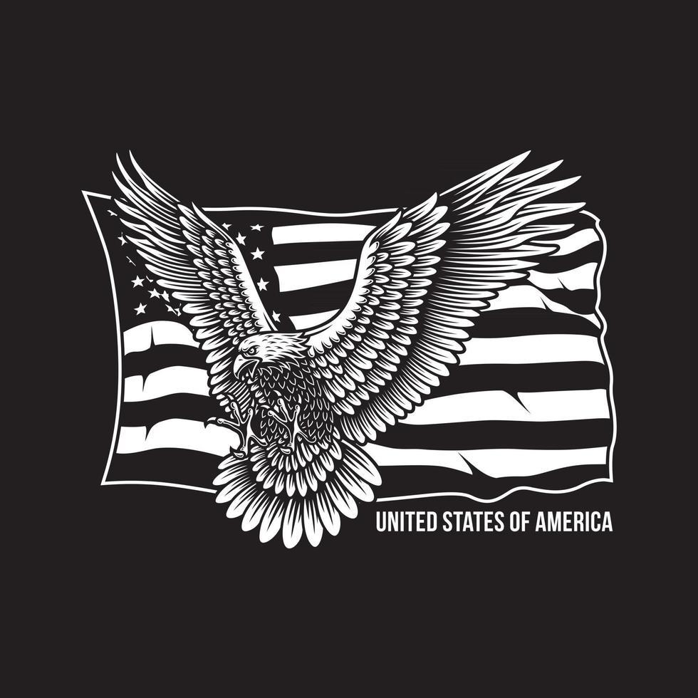 American Screaming Eagle With Stars And Stripes vector