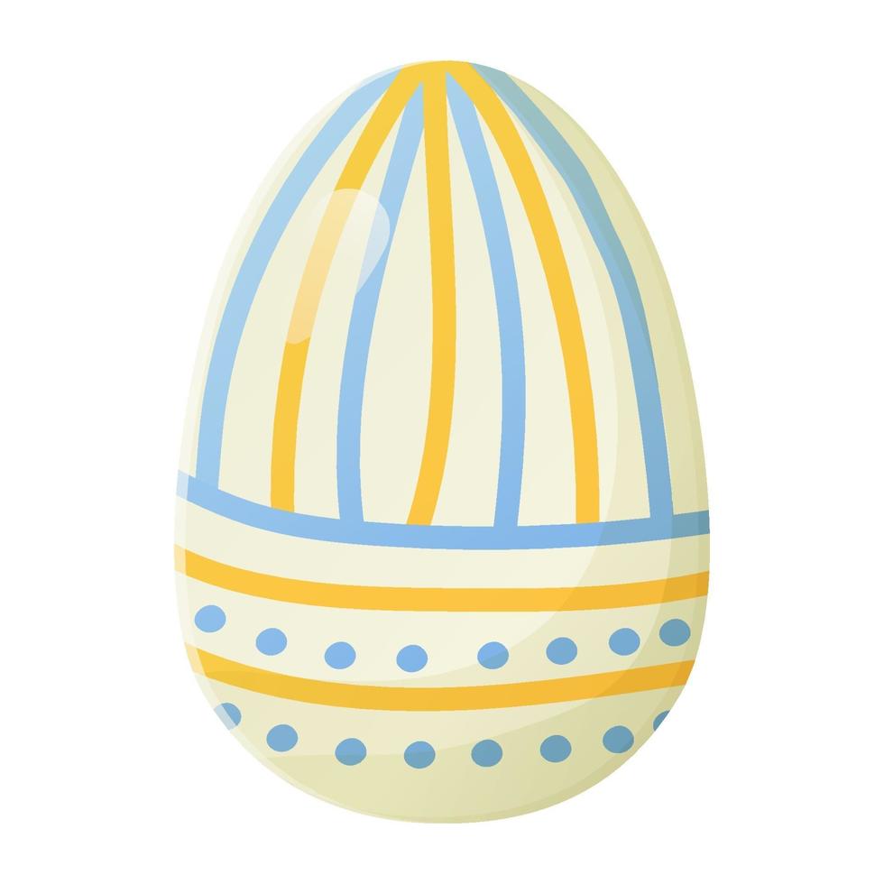 Cute realistic Easter egg painted with traditional folk ornament vector