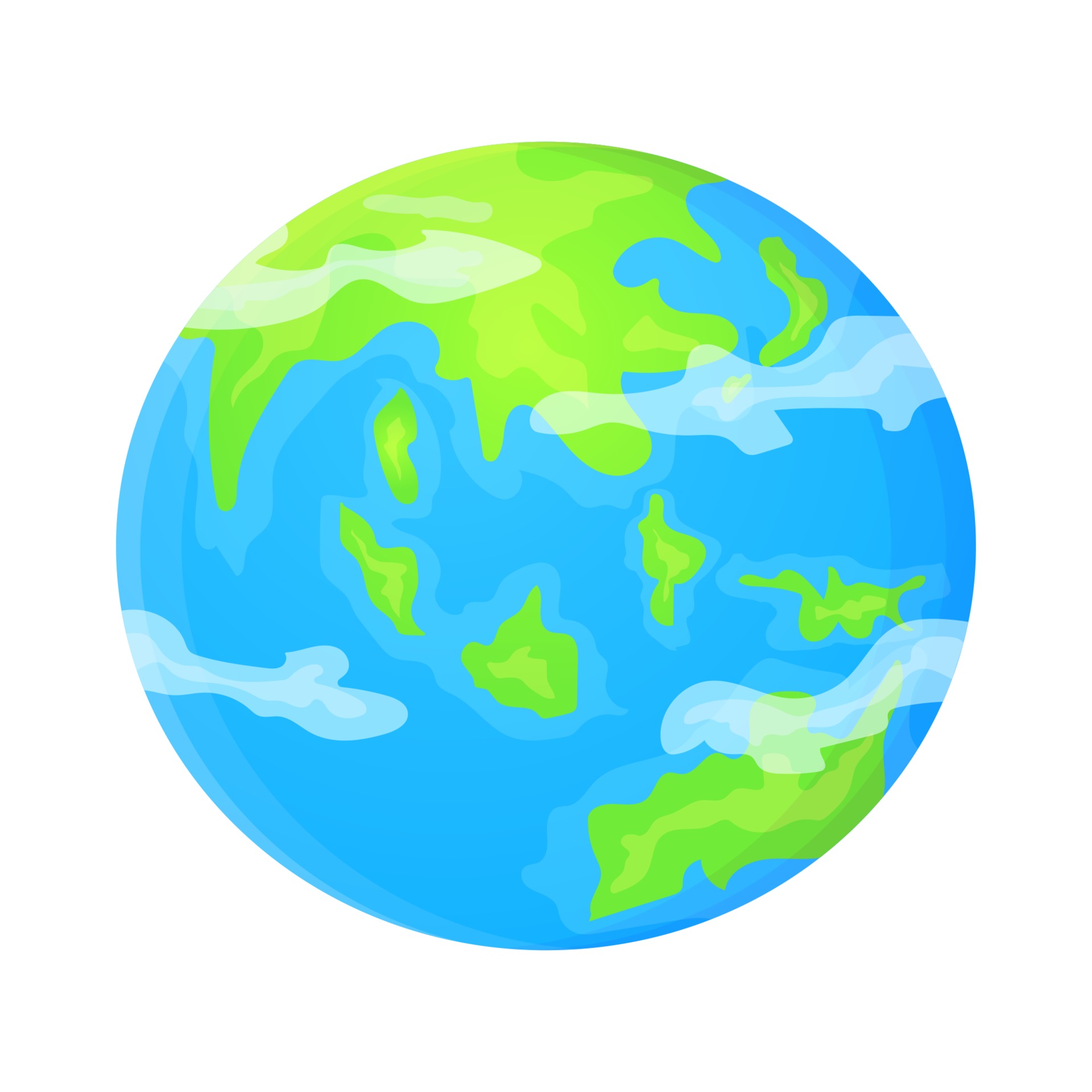 Cartoon Earth planet in flat style isolated on white background 2393040