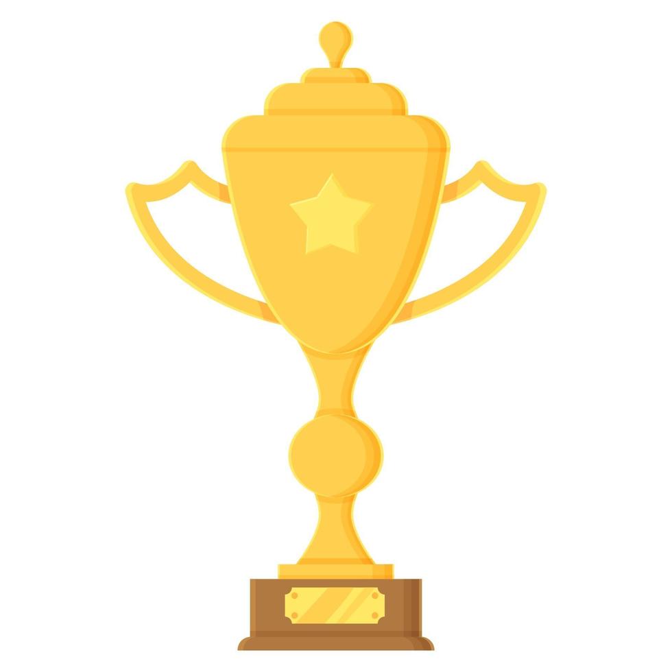 Golden Prize isolated on white in cartoon style vector