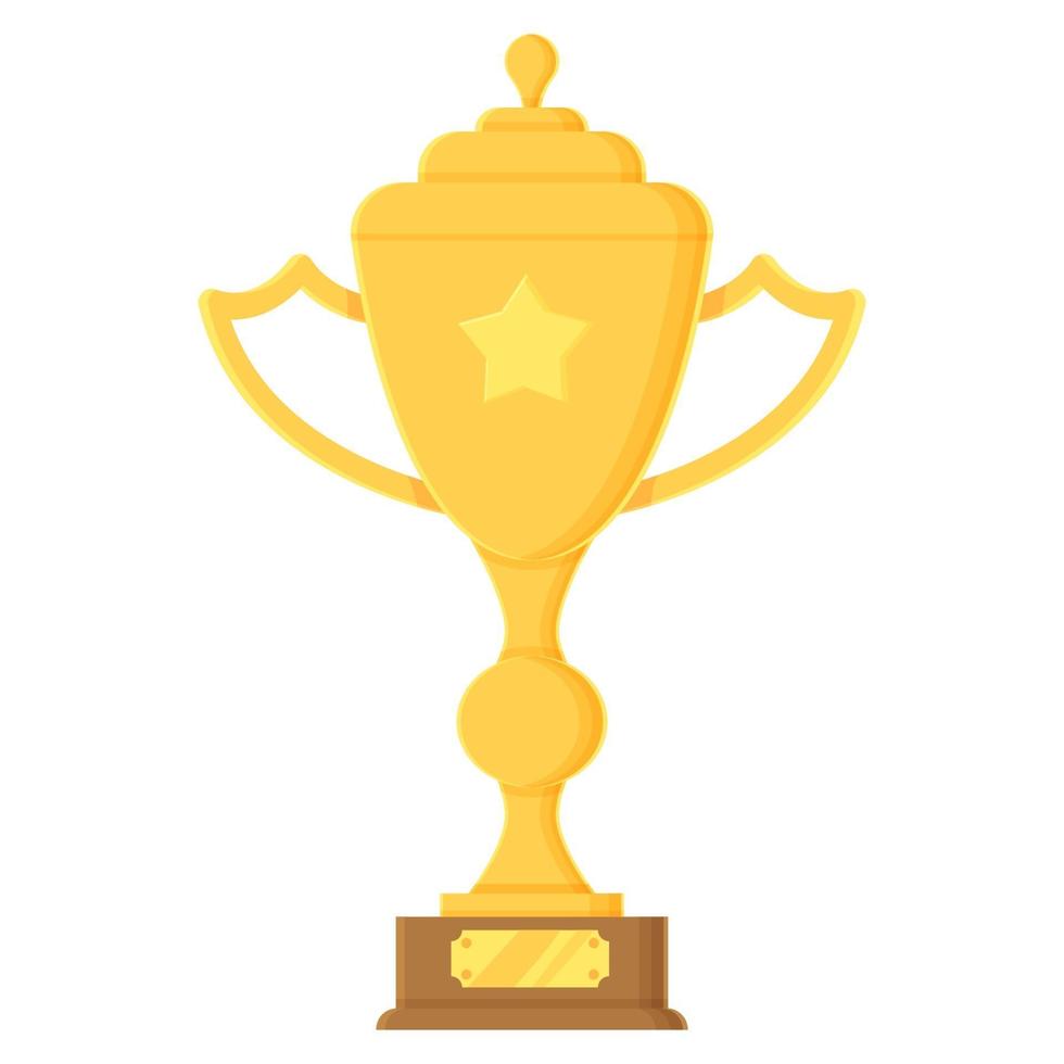 Golden Prize isolated on white in cartoon style vector