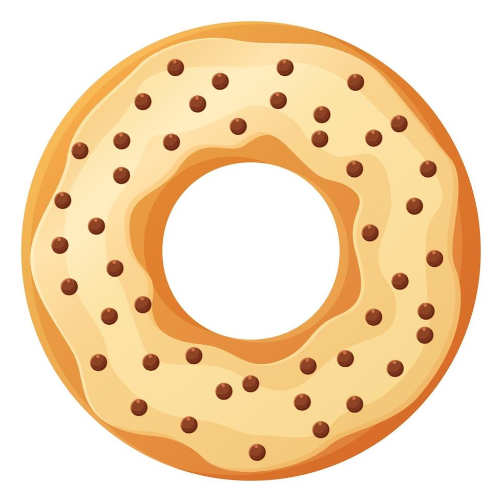 Donut brillante con glaseado sin símbolo de día de dieta comida poco saludable dulce comida rápida azúcar snack calorías adicionales concepto stock vector ilustración aislado sobre fondo blanco en estilo de dibujos animados