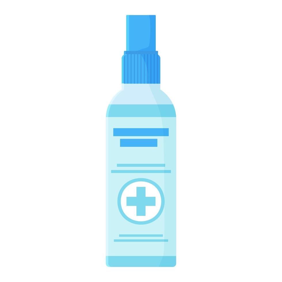 Hand antiseptic in blue bottle Covid 19 sanitary medcine sanitizer antibacterial gel use concept Stock vector illustration in flat style