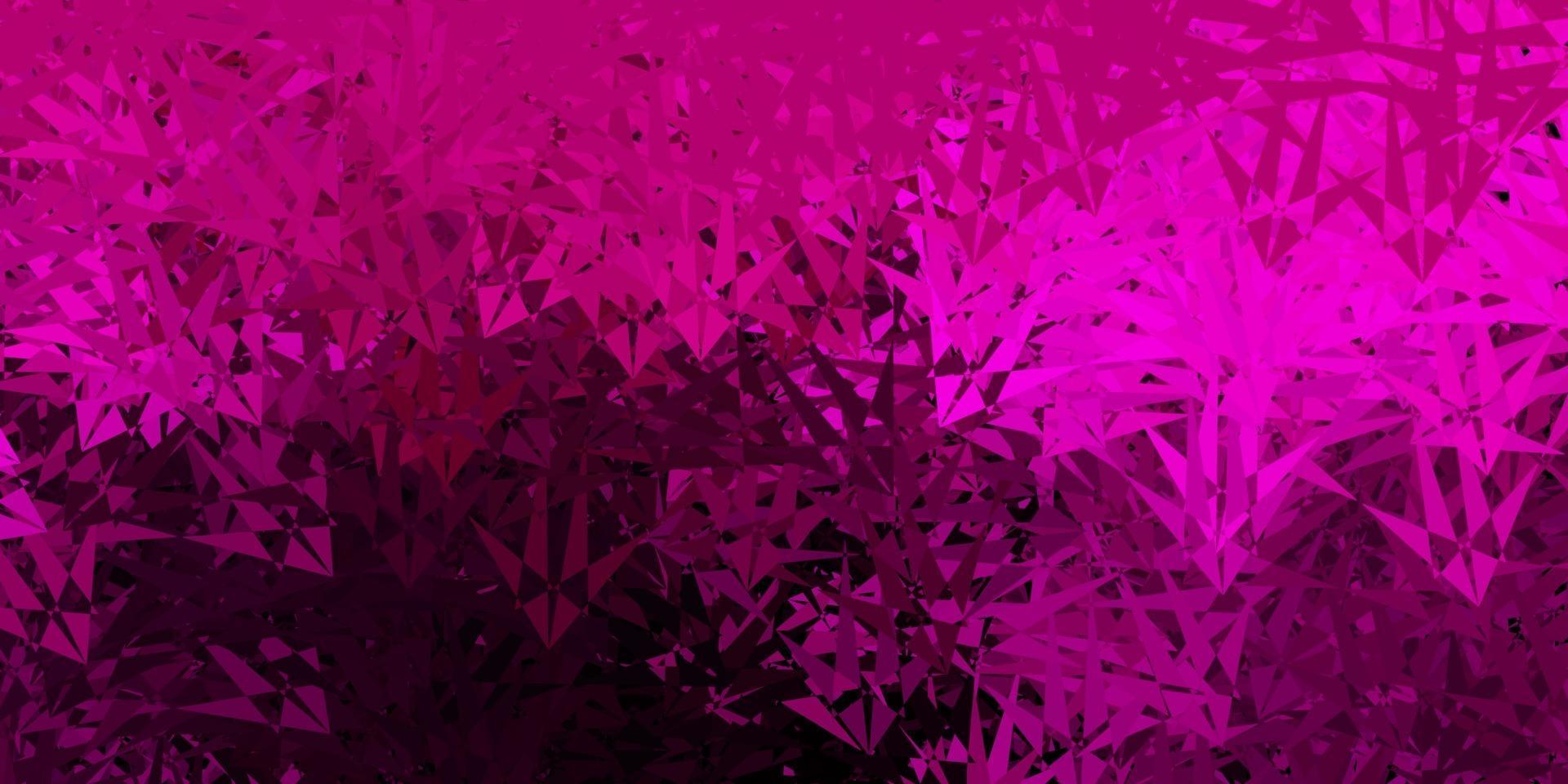 Dark pink vector background with triangles.