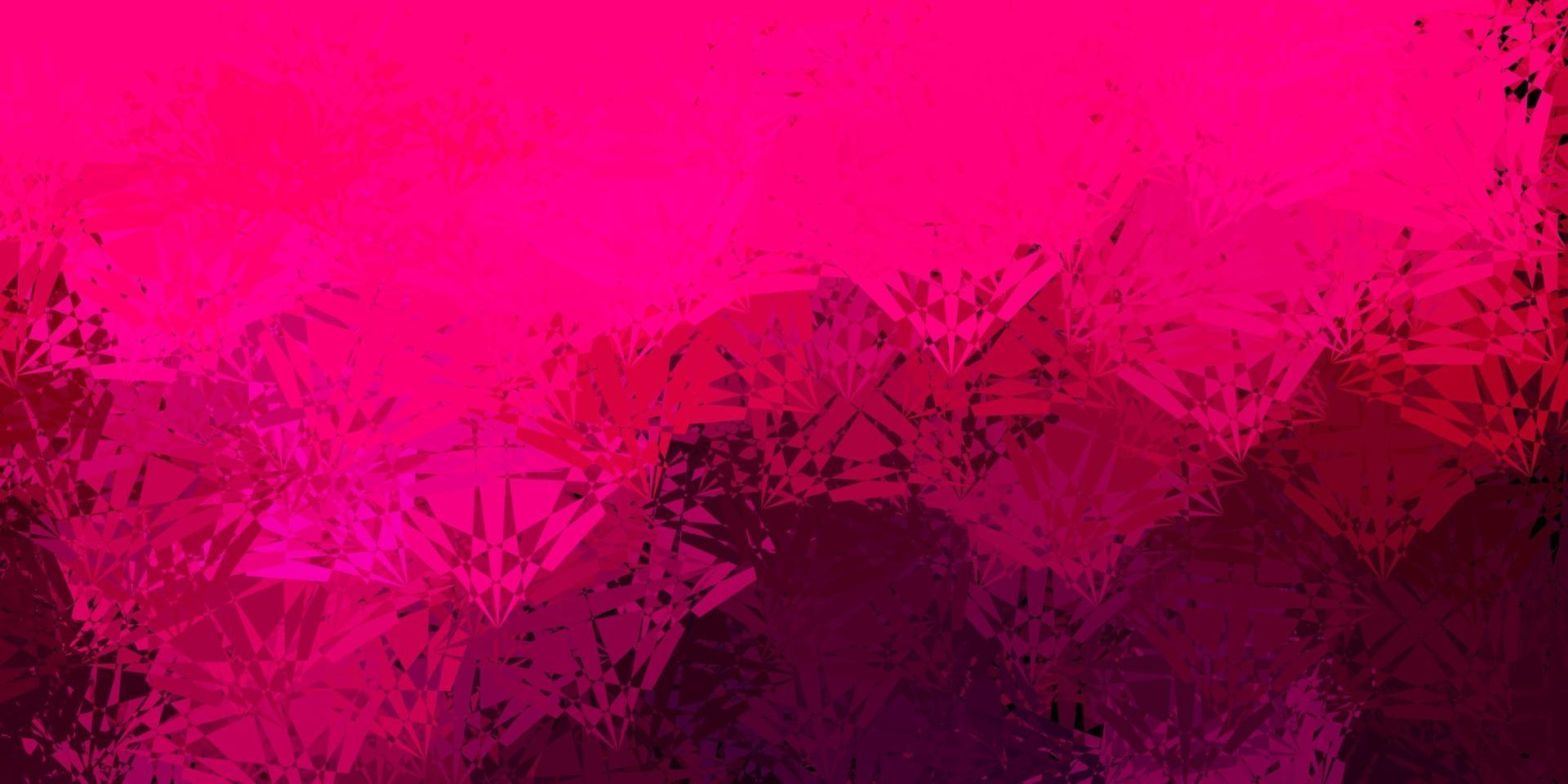 textura de vector de color rosa oscuro con triángulos al azar.