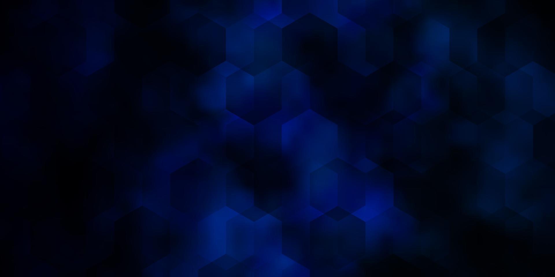 Fondo de vector azul oscuro con hexágonos.