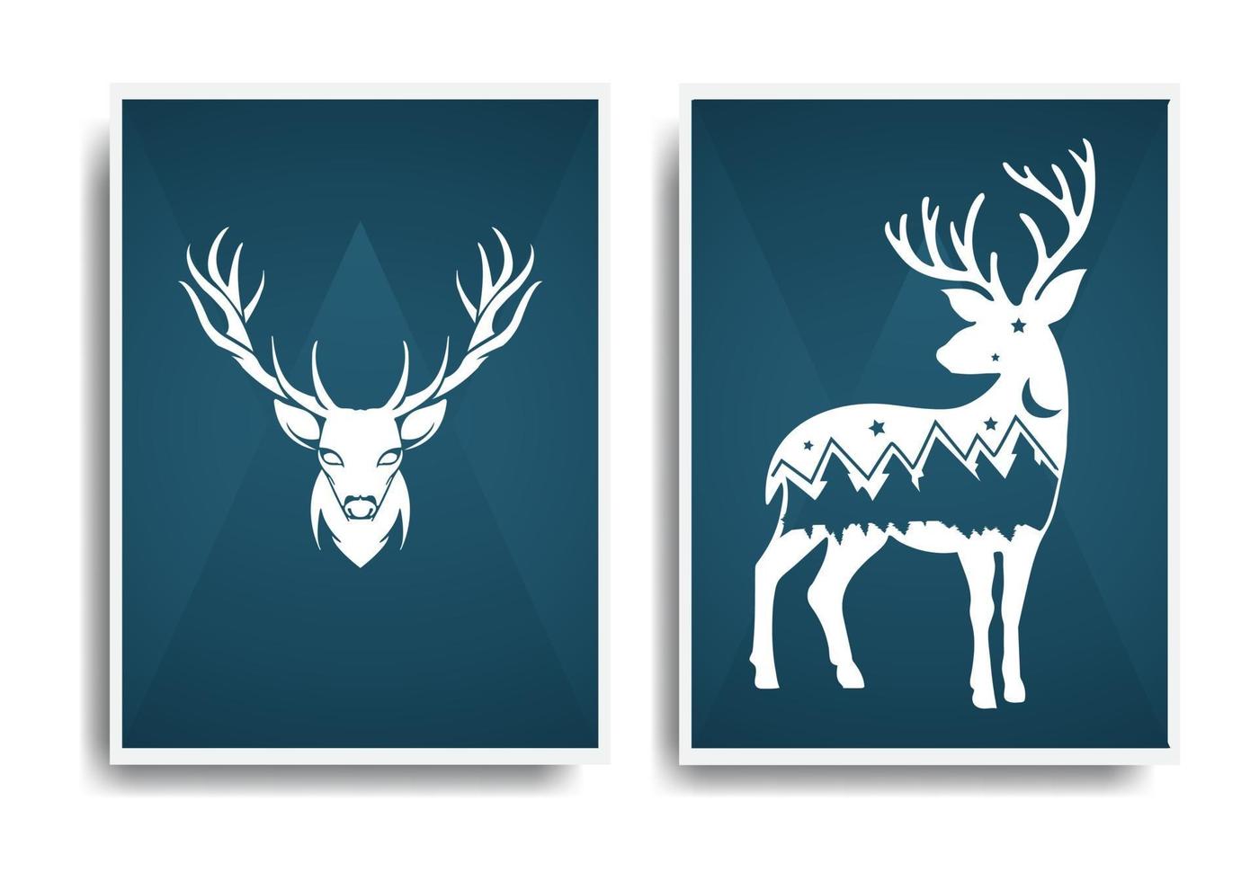 Abstract Deer Poster Design Elegant and Luxurious Design set vector