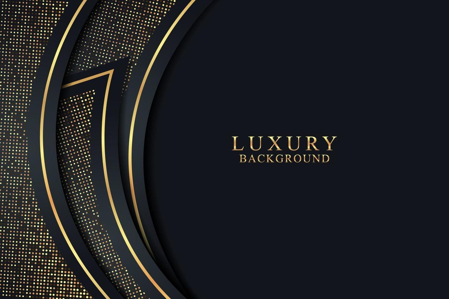 Elegant black luxury background concept with dark gold and glitter texture vector