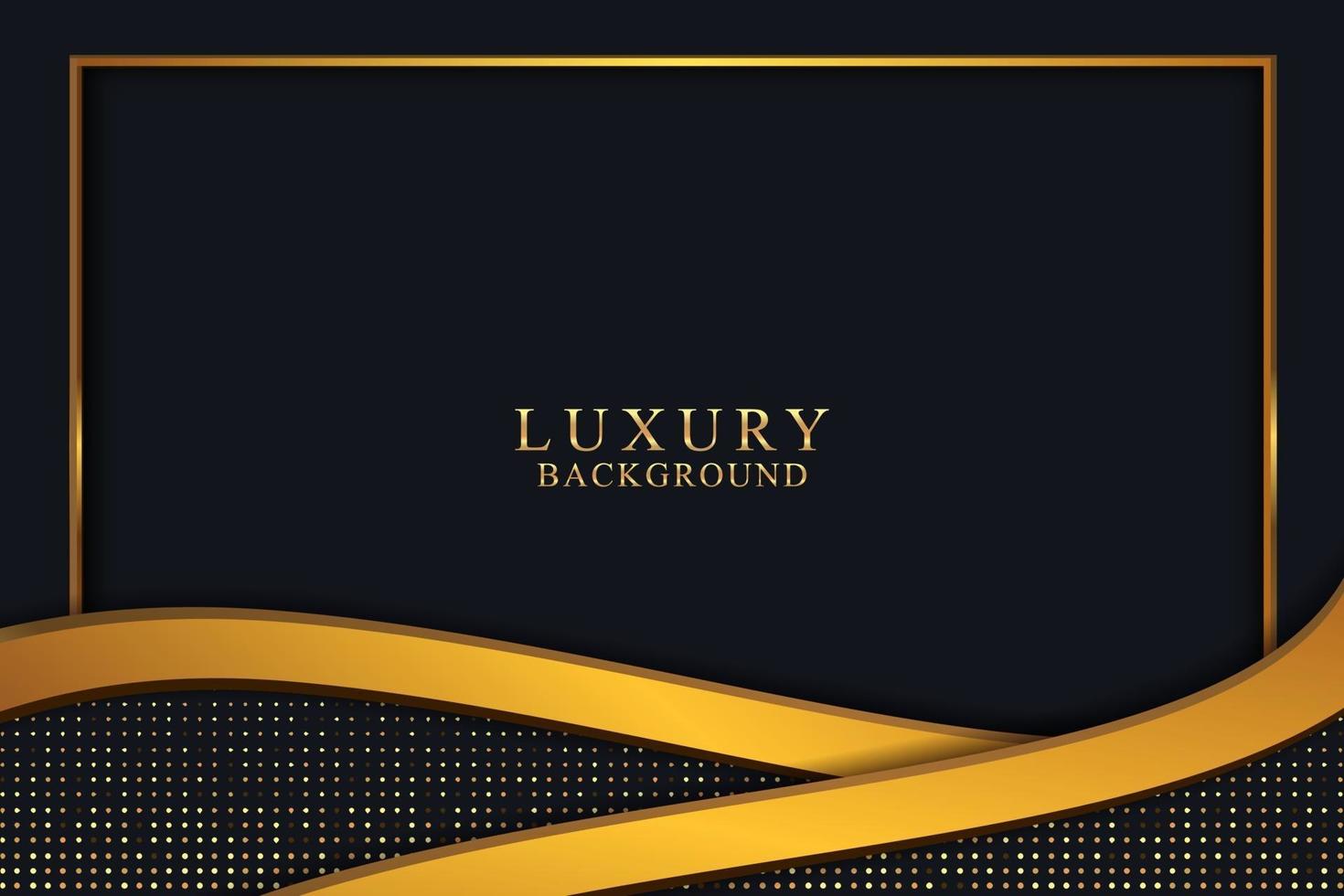 elegante concepto de fondo de lujo negro con textura de oro oscuro y brillo vector