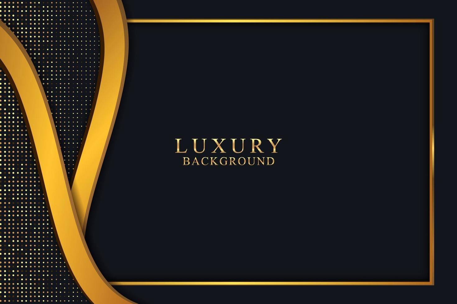 elegante concepto de fondo de lujo negro con textura de oro oscuro y brillo vector