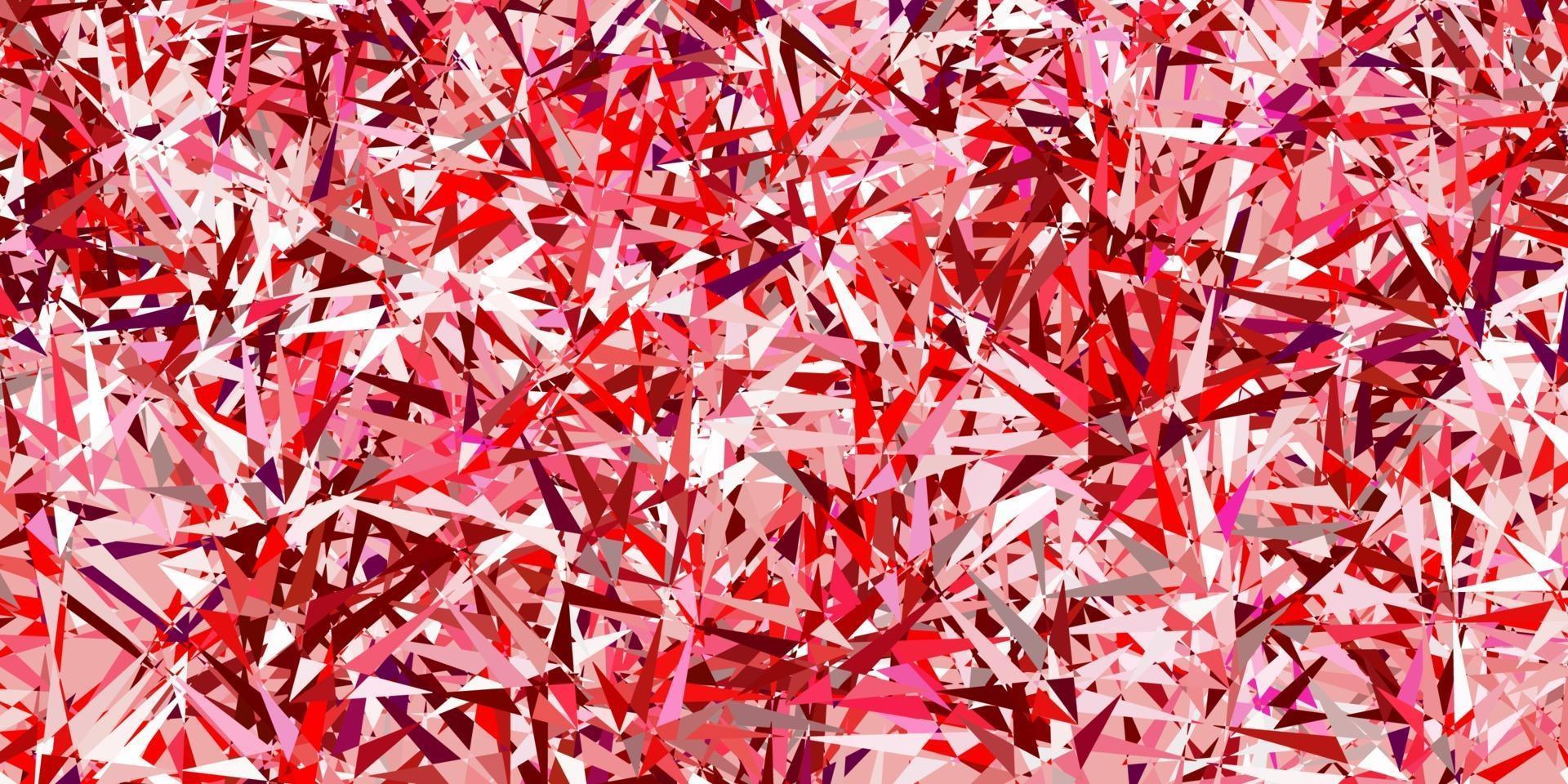 Light pink, red vector background with triangles.