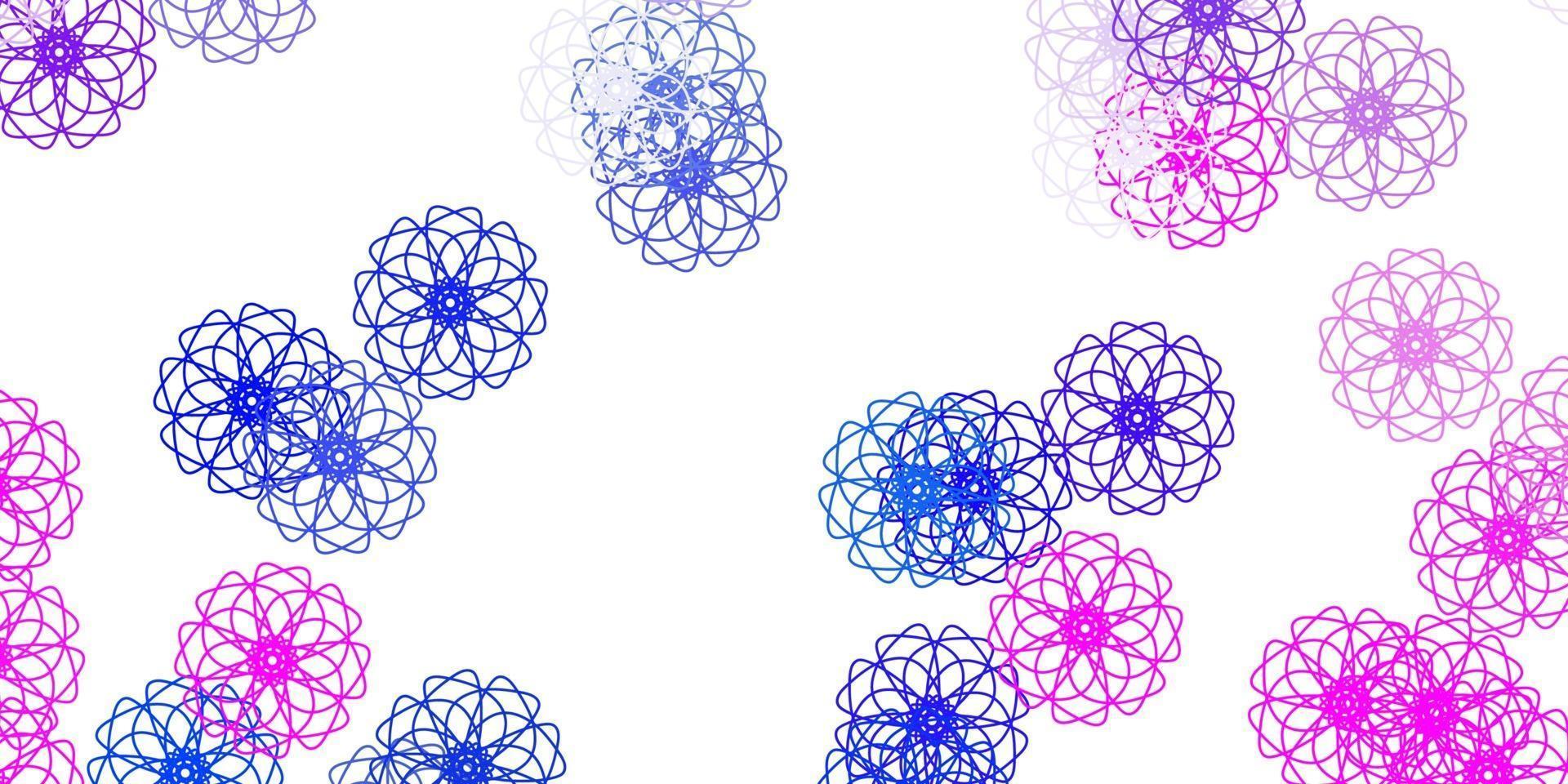 Light pink, blue vector natural backdrop with flowers.