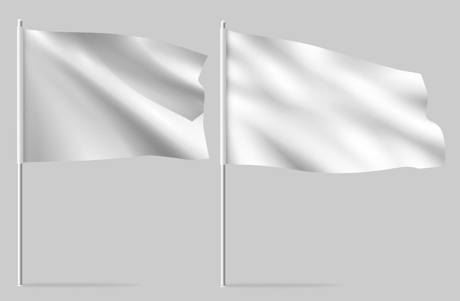 White clean horizontal waving template flag vector