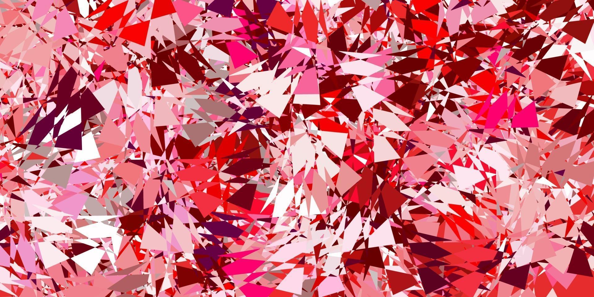 Light pink, red vector backdrop with triangles, lines.