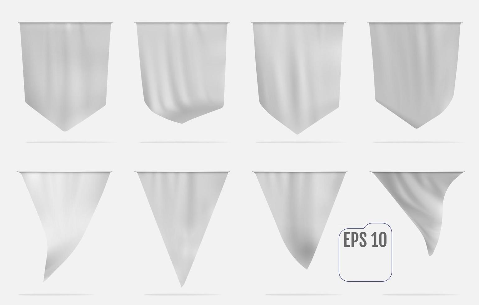 White Pennant Template Set vector