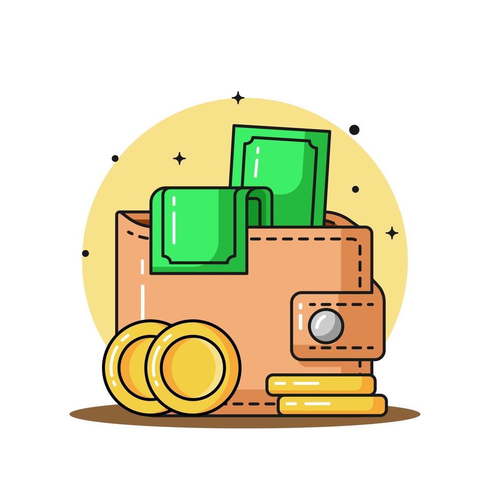 money and wallet vector icon illustration