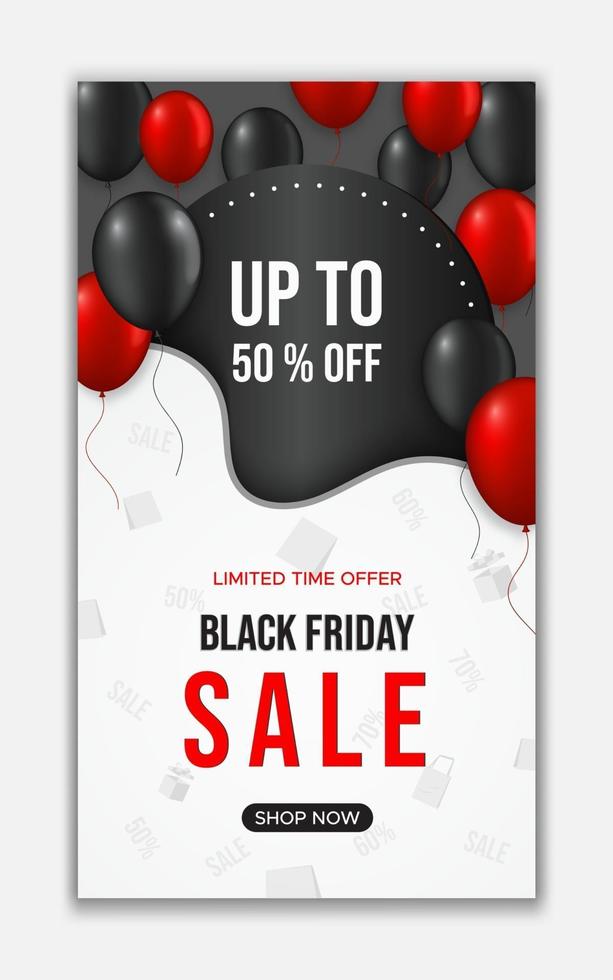 Black friday sale social media story template vector