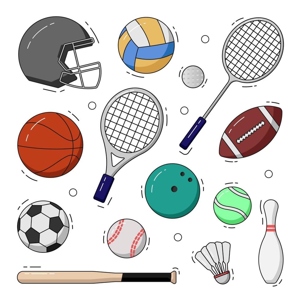 conjunto de ilustración de icono de vector de deporte