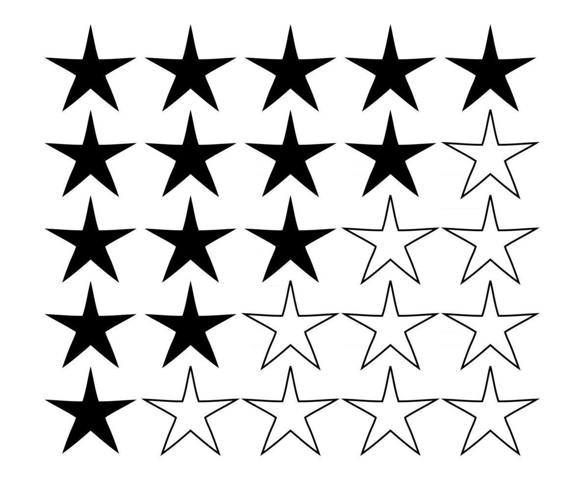 Rating review 5 star flat icon vector