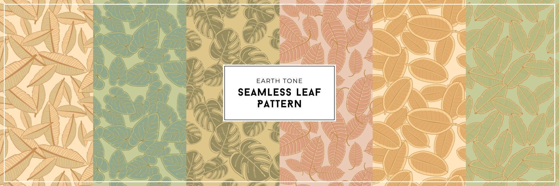 Earth Tone Seamless Leaf Pattern Vector