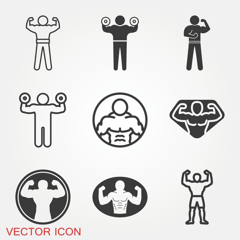 Bodybuilder Icon Vector