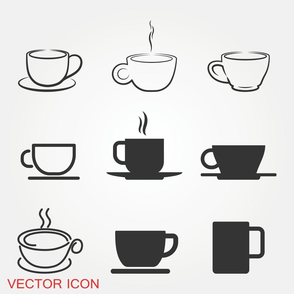 Coffee Cup Icons Set vector