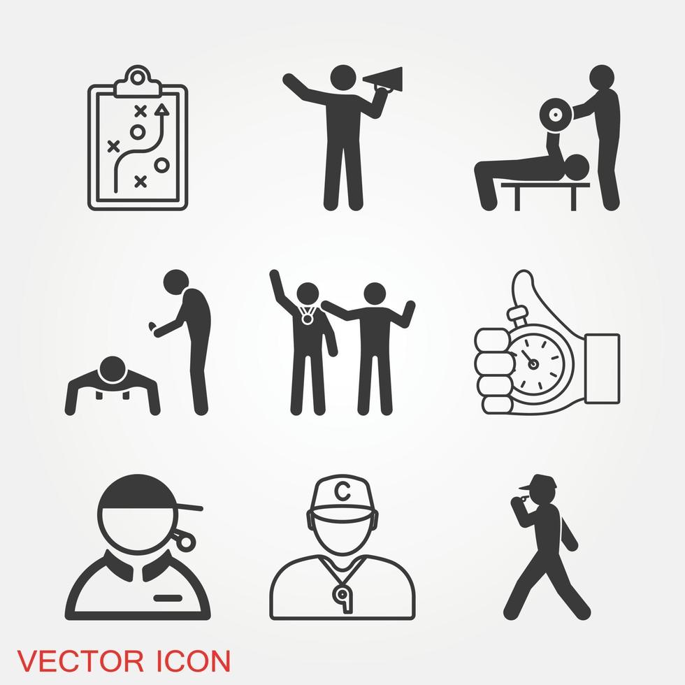 conjunto de iconos de entrenador vector