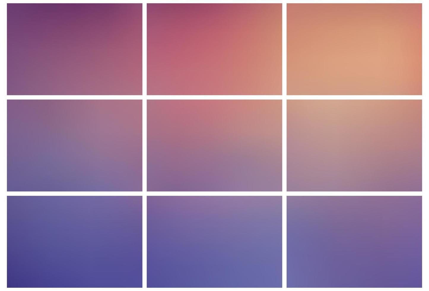 Collection of simple colored gradient mesh backgrounds vector